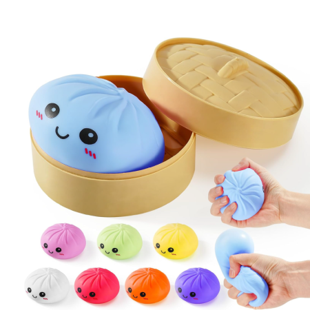 Squishy Dumpling Jucarie Antistres SUPER TRENDS®, Pentru Copii si Adulti, Cutie Inclusa, Culoare Aleatorie [10]
