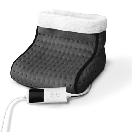 Ingrijire Personala - Incalzitor Electric Pentru Picioare SUPER TRENDS®, 100 W, 3 Temperaturi Reglabile, Temporizator 90 de Minute si Telecomanda, Husa lavabila din Fleece si Lana, Confort Rapid Pentru Picioare Reci