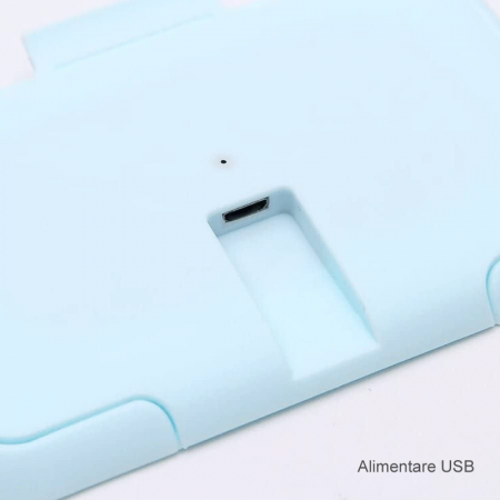Incalzitor Servetele Umede Pentru Bebelusi Portabil Premium Super Trends®, cu Cablu USB, 12x8 cm, Albastru [3]