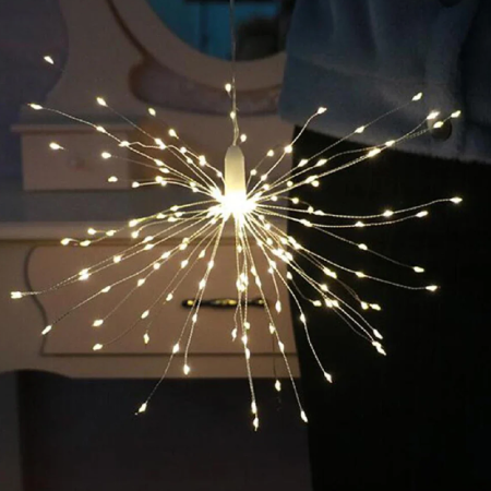 Instalatie de Craciun Model 5 Focuri de Artificii Decor SUPER TRENDS, 8 Moduri de Iluminare, Interconectabila, 200 LED-uri, Lungime 4m, Multicolor [6]