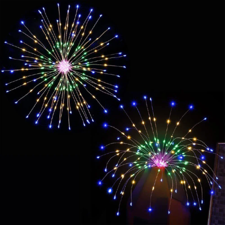 Instalatie de Craciun Model 5 Focuri de Artificii Decor SUPER TRENDS, 8 Moduri de Iluminare, Interconectabila, 200 LED-uri, Lungime 4m, Multicolor [1]