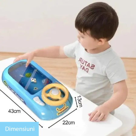 Joc Simulator de Condus cu Volan SUPER TRENDS®, Pentru Copii, Turcoaz [6]