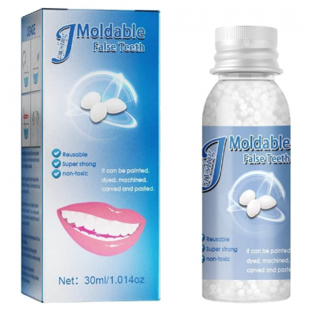 Ingrijire Personala - Kit de Reparare Temporara a Dintilor Profesional SUPER TRENDS®, Granule Pentru Reparatii Dentare, Bilute Reutilizabile, Non Toxic, 30 ml