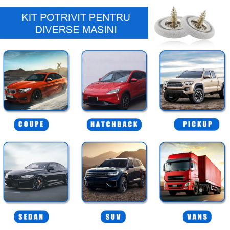 Kit Pentru Reparare Tapiterie Plafon Auto Profesional SUPER TRENDS®, 60 Buc Capse Gri, 30 Buc Ace de Pozitionare, Surubelnita, Ruleta, Potrivit Pentru Toate Masinile [6]