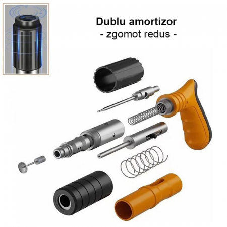 Kit Pistol Manual SUPER TRENDS®, Profesional, Pentru Fixarea Cuielor pe Perete [15]