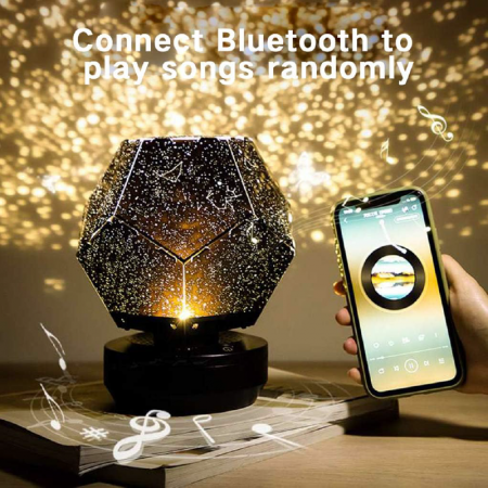 Lampa Proiector LED cu Cer Instelat Premium SUPER TRENDS®, Rotativa, Control prin Bluetooth si Telecomanda, Neagra [2]