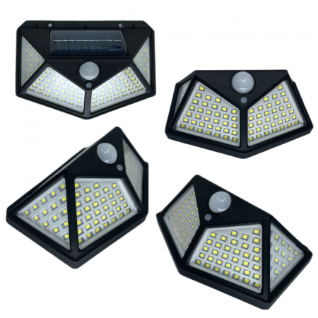 Set 10 Lampi Solare cu LED Premium SUPER TRENDS®, 4 W, 280 Lm, Lumina Rece, cu Senzor de Miscare, 3 Moduri de Iluminare, Negru, IP65, Pentru Exterior [2]