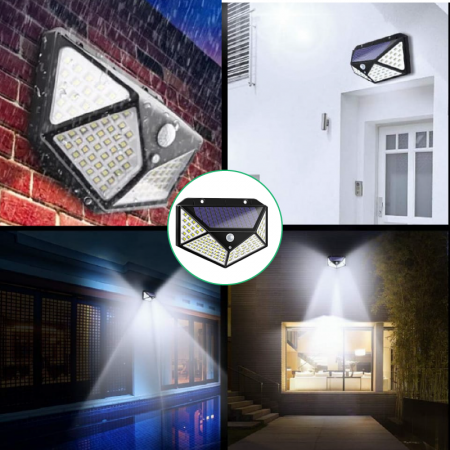 Set 10 Lampi Solare cu LED Premium SUPER TRENDS®, 4 W, 280 Lm, Lumina Rece, cu Senzor de Miscare, 3 Moduri de Iluminare, Negru, IP65, Pentru Exterior [9]
