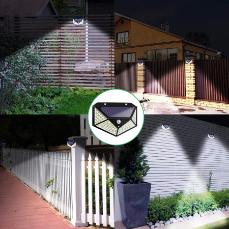 Set 10 Lampi Solare cu LED Premium SUPER TRENDS®, 4 W, 280 Lm, Lumina Rece, cu Senzor de Miscare, 3 Moduri de Iluminare, Negru, IP65, Pentru Exterior [4]