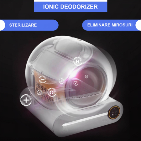 Litiera Inteligenta Premium SUPER TRENDS®, Pentru Pisici, Sistem Auto Curatare, Sterilizare Automata UV, Senzori Ambientali Deep-Clean, 9L, Alba [4]