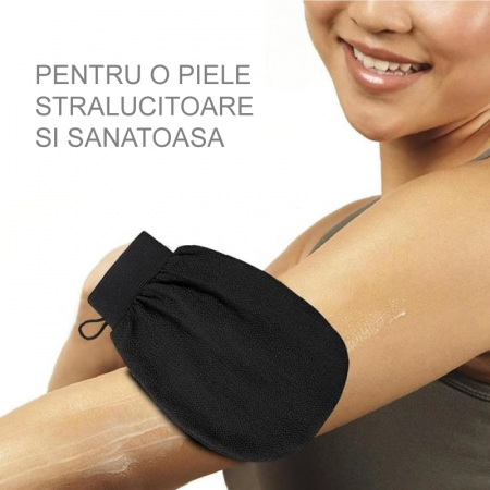 Manusa Exfolianta Dublu Strat Premium SUPER TRENDS® Pentru Curatare, Masaj si Indepartarea Celulelor Moarte Ale Pielii, Fibra de Viscoza, Moale si Elastica [1]