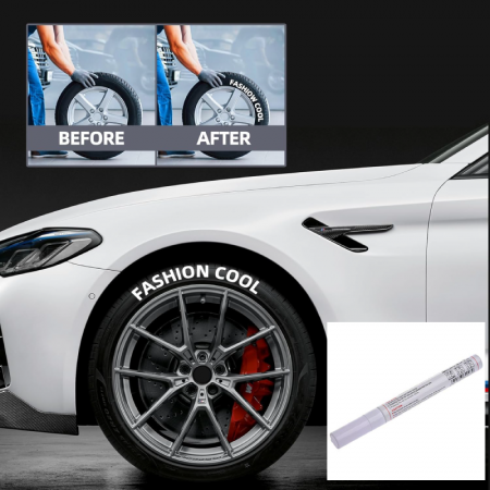 Marker Pentru Anvelope Auto si Moto Profesional SUPER TRENDS®, Vopsea Rezistenta la Apa, Varf 3 mm, Alb, 1 Buc, 12 ml [2]