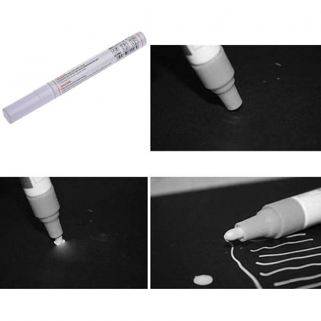 Marker Pentru Anvelope Auto si Moto Profesional SUPER TRENDS®, Vopsea Rezistenta la Apa, Varf 3 mm, Alb, 1 Buc, 12 ml [4]