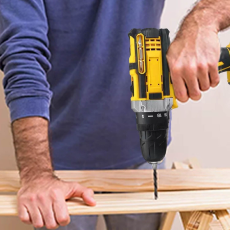 Masina de Gaurit si Insurubat cu Acumulator SUPER TRENDS, 2 Acumulatori Li-Ion, Incarcator, Valiza Transport, Galben-Negru [7]