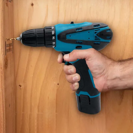 Masina de Gaurit si Insurubat SUPER TRENDS®, 2 Acumulatori Li-Ion 24 V, Set 34 Accesorii, Valiza Transport, Mandrina Automata, Albastru, Negru [5]