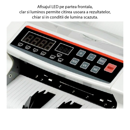 Masina de Numarat Bani SUPER TRENDS®, 1000 Bancnote/min, 230V, Afisaj Digital, 23.5x26x17cm, Alb [2]