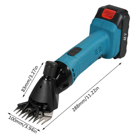 Masina de Tuns Oi Electrica SUPER TRENDS® Profesionala, 6 Viteze, 2 Acumulatori de 48V, Utila si Pentru Alte Animale, Geanta Transport, Albastru, Negru [10]