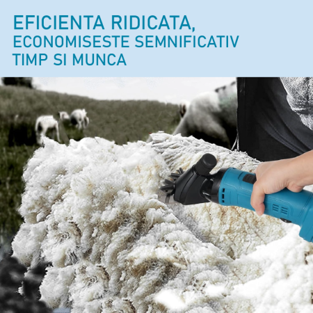 Masina de Tuns Oi Electrica SUPER TRENDS® Profesionala, 6 Viteze, 2 Acumulatori de 48V, Utila si Pentru Alte Animale, Geanta Transport, Albastru, Negru [7]