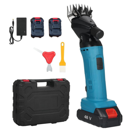 Scule & Unelte Bricolaj - Masina de Tuns Oi Electrica SUPER TRENDS® Profesionala, 6 Viteze, 2 Acumulatori de 48V, Utila si Pentru Alte Animale, Geanta Transport, Albastru, Negru