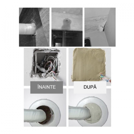 Mastic Sigilant Adeziv Impermeabil Pentru Etansare Profesional SUPER TRENDS®, Reparatii Crapaturi, Gauri in Perete Dupa Montare Aer Conditionat, Rezista la Umezeala, se Usuca Rapid, Alb [8]