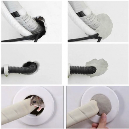 Mastic Sigilant Adeziv Impermeabil Pentru Etansare Profesional SUPER TRENDS®, Reparatii Crapaturi, Gauri in Perete Dupa Montare Aer Conditionat, Rezista la Umezeala, se Usuca Rapid, Alb [9]