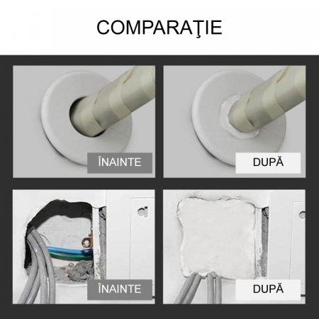 Mastic Sigilant Adeziv Impermeabil Pentru Etansare Profesional SUPER TRENDS®, Reparatii Crapaturi, Gauri in Perete Dupa Montare Aer Conditionat, Rezista la Umezeala, se Usuca Rapid, Alb [3]
