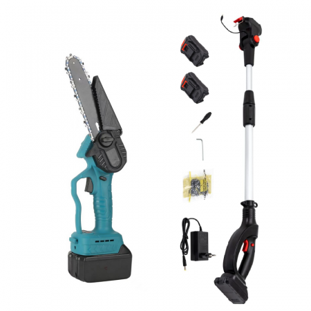Mini Drujba 150 mm Profesionala SUPER TRENDS® cu Brat Telescopic (1.3-1.6 m), 48V, 2 Acumulatori, Unghi Reglabil de Taiere [1]