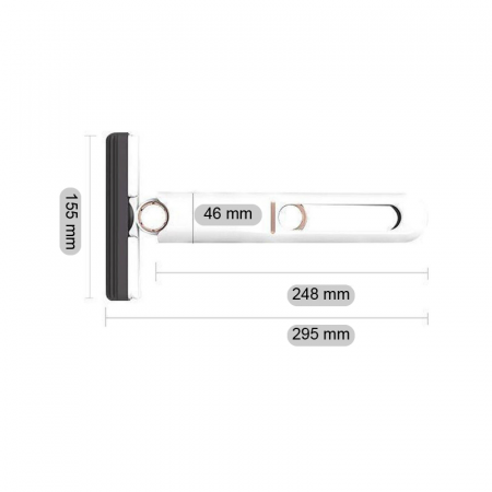 Mini Mop Portabil Premium SUPER TRENDS®, Pentru Diferite Suprafete si Geamuri, Sistem Autostoarcere, Spalare Umeda si Uscata, Alb [7]