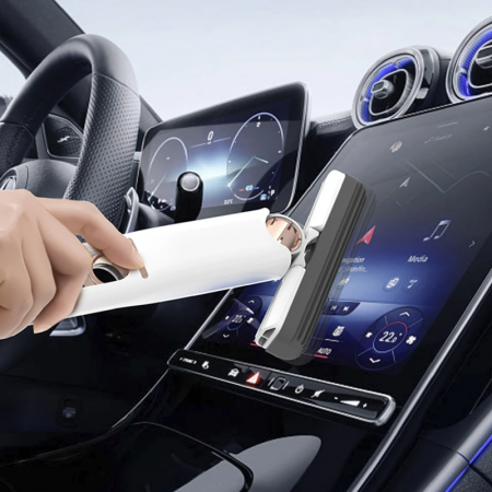 Mini Mop Portabil Premium SUPER TRENDS®, Pentru Diferite Suprafete si Geamuri, Sistem Autostoarcere, Spalare Umeda si Uscata, Alb [4]