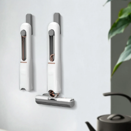 Mini Mop Portabil Premium SUPER TRENDS®, Pentru Diferite Suprafete si Geamuri, Sistem Autostoarcere, Spalare Umeda si Uscata, Alb [3]