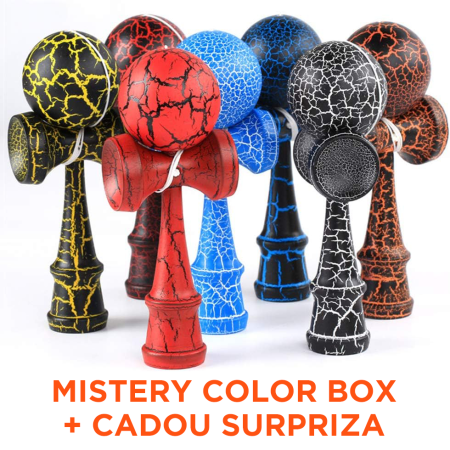 Produse - MISTERY BOX Kendama Profesionala SUPER TRENDS®, Bila din Lemn de 6 cm, Lungime 18 cm + CADOU SURPRIZA