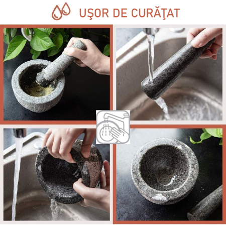 Mojar cu pistil din granit SUPER TRENDS, Gri [2]