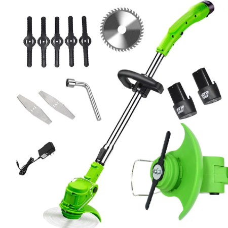 Produse - Motocoasa de Tuns Iarba 3 in 1 Profesionala SUPER TRENDS®, Telescopica, Fara Fir, 12V, cu 2 Acumulatori, 3 Moduri De Taiere, 1800 RPM, Putere 1000W, Brat Ajustabil, Verde