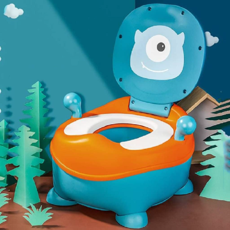 Olita pentru copii, SUPER TRENDS, compartiment detasabil, polipropilena, turcoaz si portocaliu, 32x33x45 cm [1]