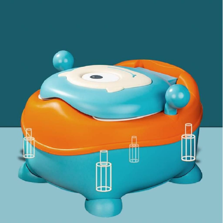 Olita pentru copii, SUPER TRENDS, compartiment detasabil, polipropilena, turcoaz si portocaliu, 32x33x45 cm [2]