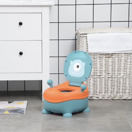 Olita pentru copii, SUPER TRENDS, compartiment detasabil, polipropilena, turcoaz si portocaliu, 32x33x45 cm [1]