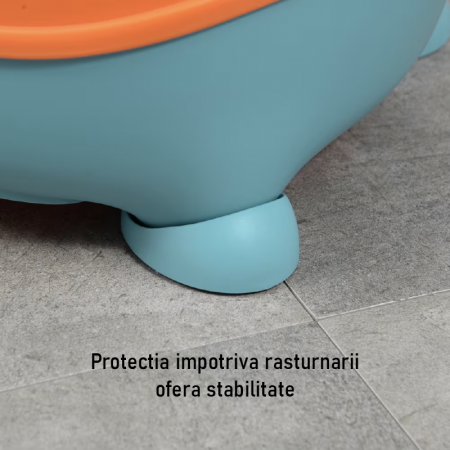 Olita pentru copii, SUPER TRENDS, compartiment detasabil, polipropilena, turcoaz si portocaliu, 32x33x45 cm [6]