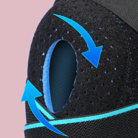 Orteza Genunchi Super Trends® Flexibila Cu Suport Patelara, Orteza De Genunchi Mobila Reglabila, Orteza Mobila Genunchi Cu Bretele De Compresie, Orteza Genunchi Pentru Sustinere Si Recuperare, Orteza Patelara Negru Albastru, Marime Universala [7]
