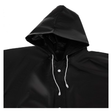 Pelerina de Ploaie Impermeabila cu Gluga Fixa SUPER TRENDS®, Marime Universala, Neagra [11]