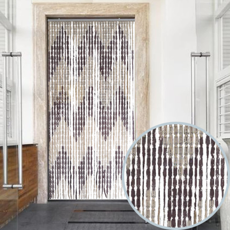 Perdea Anti-Insecte SUPER TRENDS®, cu Bara de Prindere, 90 x 200 cm, Decorativa, Pentru Interior si Exterior, Maro-Bej [5]