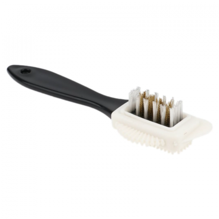 Produse Curatenie - Perie curatare incaltaminte din piele intoarsa 3 in 1, Premium SUPER TRENDS®, Plastic, 15, 5 x 4, 5 x 2, 8 cm, Negru-Alb