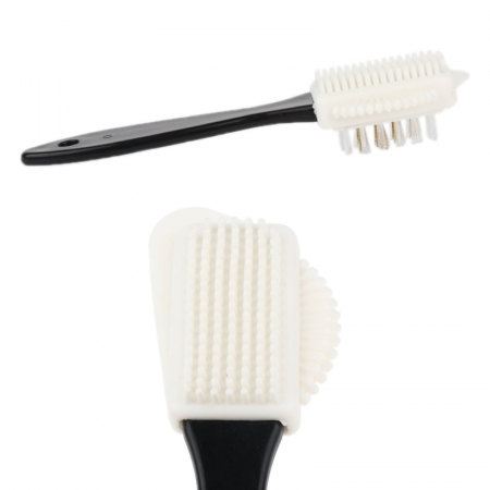 Perie curatare incaltaminte din piele intoarsa 3 in 1, Premium SUPER TRENDS®, Plastic, 15, 5 x 4, 5 x 2, 8 cm, Negru-Alb [6]