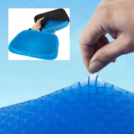 Perna Ortopedica cu Gel Pentru Scaune SUPER TRENDS®, cu Memorie, Pozitie Corecta, Ergonomica, Antiderapanta, Previne si Amelioreaza Durerea, Are Husa, 38x32x3,5 cm [3]