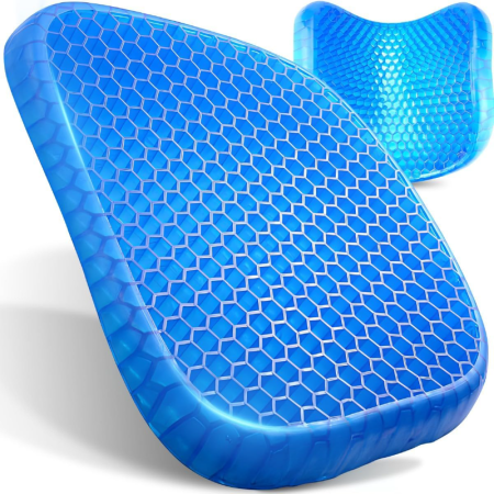 Perna Ortopedica cu Gel Pentru Scaune SUPER TRENDS®, cu Memorie, Pozitie Corecta, Ergonomica, Antiderapanta, Previne si Amelioreaza Durerea, Are Husa, 38x32x3,5 cm [7]