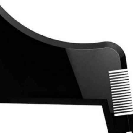 Pieptan Contur Barba si Mustata in Forma de “Z” Profesional SUPER TRENDS®, Linii Precise de Taiere, Aranjare si Stilizare, Material ABS Durabil, 16.5 x 11.5 cm, Negru [3]