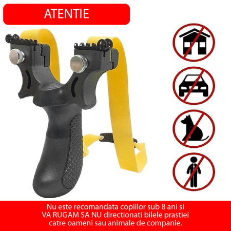 Prastie cu Lumina Laser SUPER TRENDS®, cu Benzi de Cauciuc, Boloboc, Pentru Vanatoare, Neagra [4]