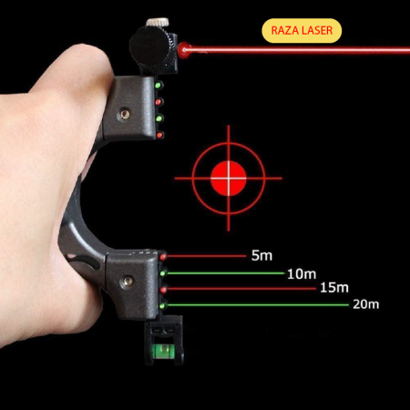 Prastie cu Lumina Laser SUPER TRENDS®, cu Benzi de Cauciuc, Boloboc, Pentru Vanatoare, Neagra [3]