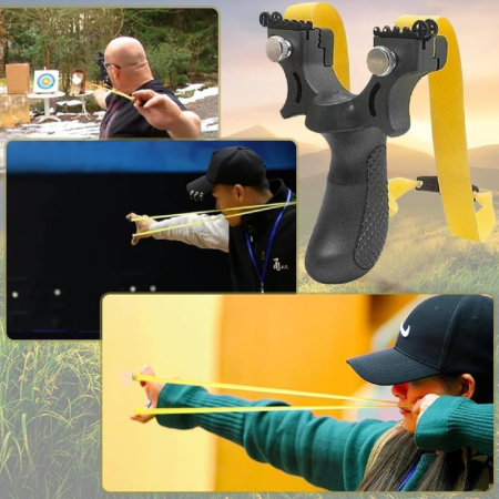 Prastie cu Lumina Laser SUPER TRENDS®, cu Benzi de Cauciuc, Boloboc, Pentru Vanatoare, Neagra [7]