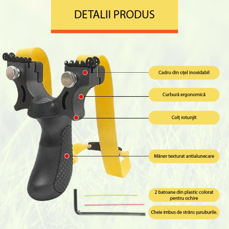 Prastie cu Lumina Laser SUPER TRENDS®, cu Benzi de Cauciuc, Boloboc, Pentru Vanatoare, Neagra [1]