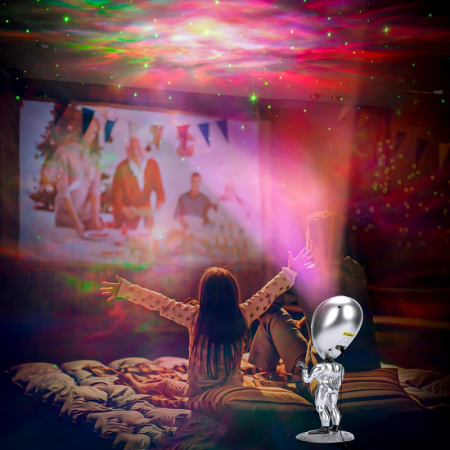 Proiector Stele Extraterestru pentru Copii Premium SUPER TRENDS®, Lampa LED cu Cer Instelat si Nebuloasa pe Tavan, Rotatie 360°, Telecomanda, Sistem de Dialog Vocal, Lumina de Noapte Pentru Copii, Arg [6]